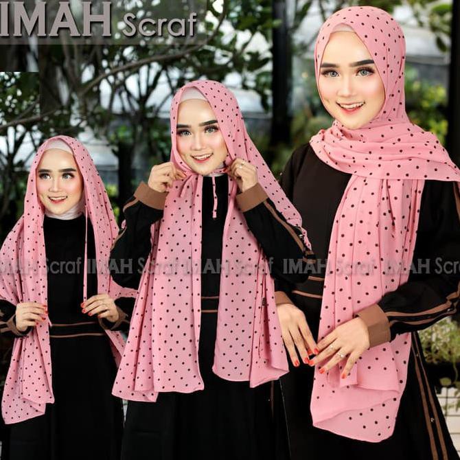 Bess Seller jilbab pashmina terbaru>> Pasmina tali motif polka ORI IMAH SCARF HIjabPashminaTermurah