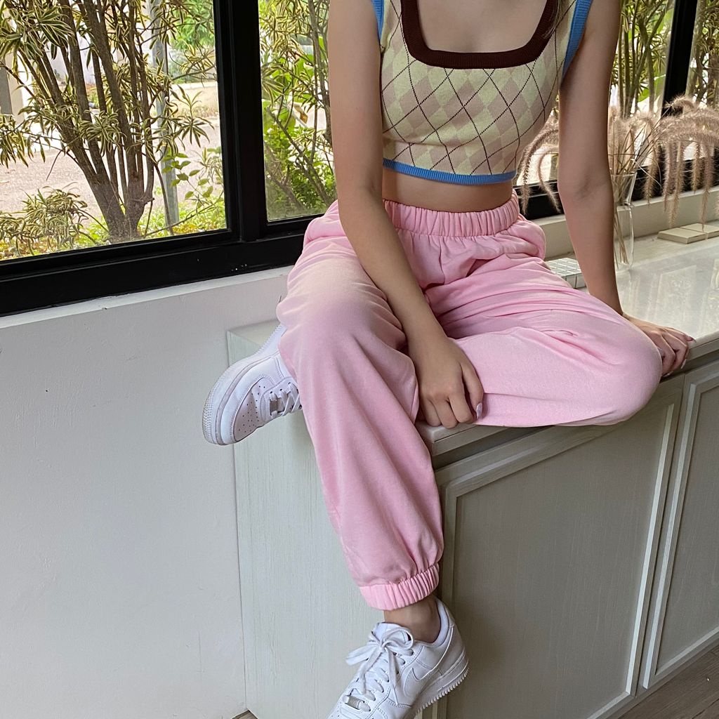 Sweatpants / Celana Jogger Baby Pink