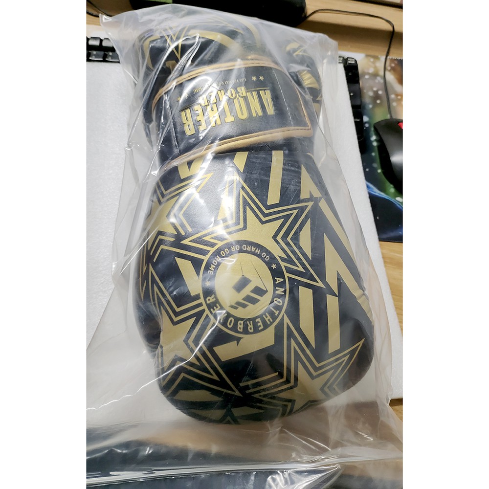 Sarung Tangan Tinju MMA UFC Boxing Muay Thai Leather Glove 12 OZ - FE-BO004 - Black Gold