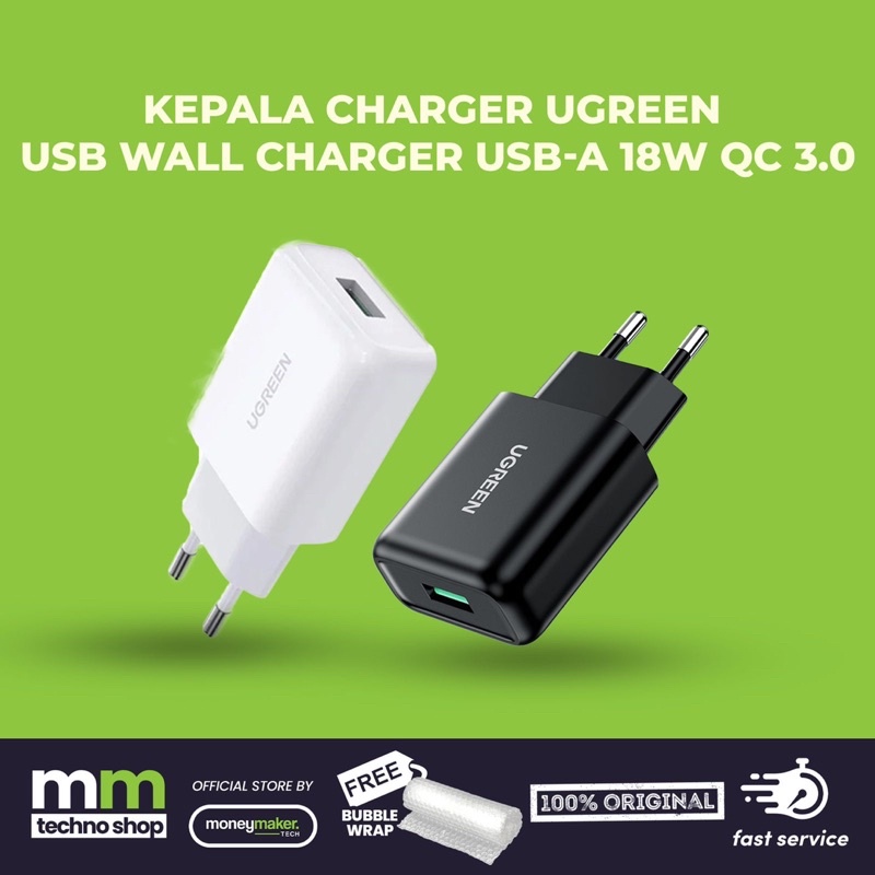 UGREEN Wall Charger Kepala Adaptor iPhone 18W USB QC 3.0 Fast Charging