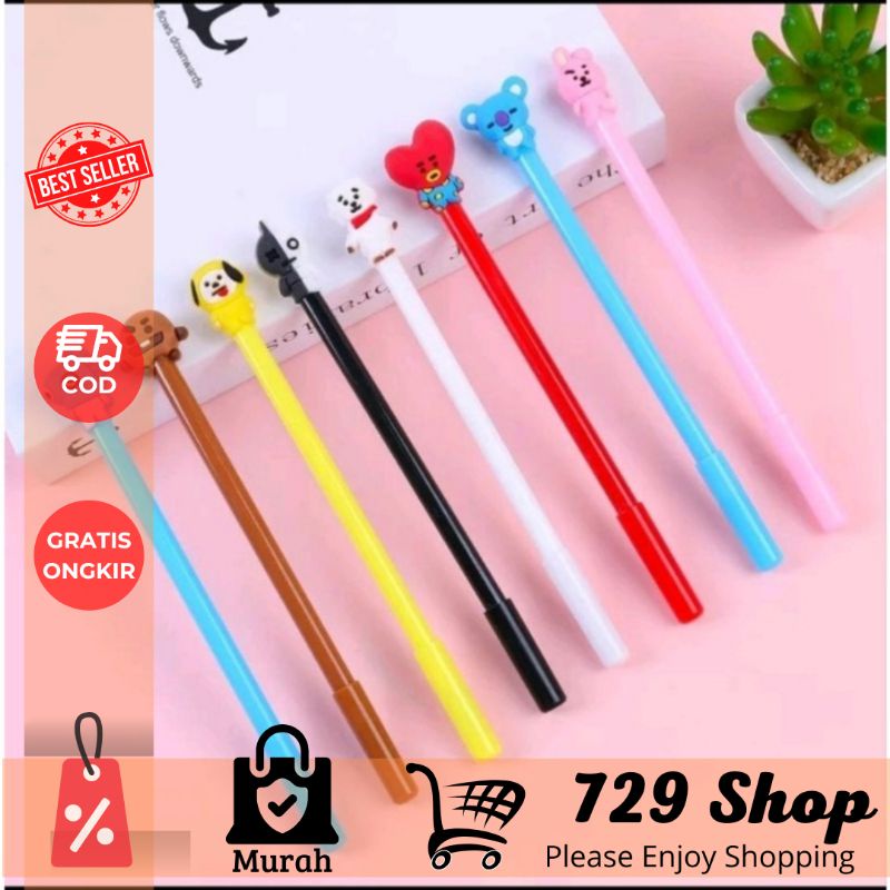 PULPEN GEL BTS BT21 / PULPEN BTS BT21 KPOP / PULPEN KARAKTER BT21 BTS IMPORT BEST SELLER