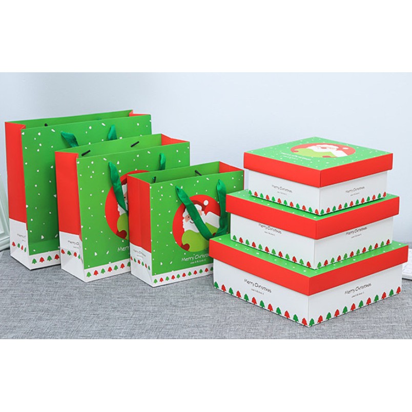 

Paper Bag + Box Natal Bulat Muka Santa Christmas Gidt Box Vintage Murah
