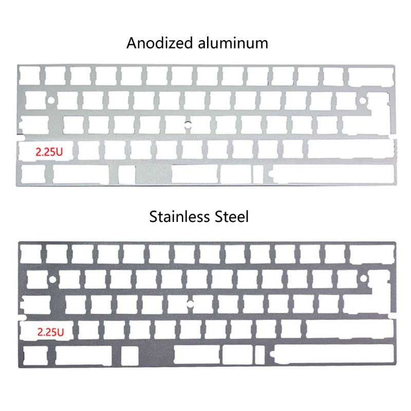 Vivi 2.25u Dz60 Gh60 Plat Alu 60% Bahan Stainless Steel Untuk Keyboard Mekanik Diy