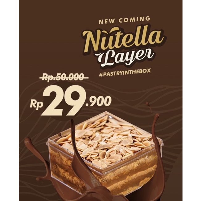 

Bittersweet by Najla - Salted Caramel / Nutella Chocolate / Lotus Biscoff Layer Puff Pastry Almond Roasted Dessert Box Varian Baru Promo