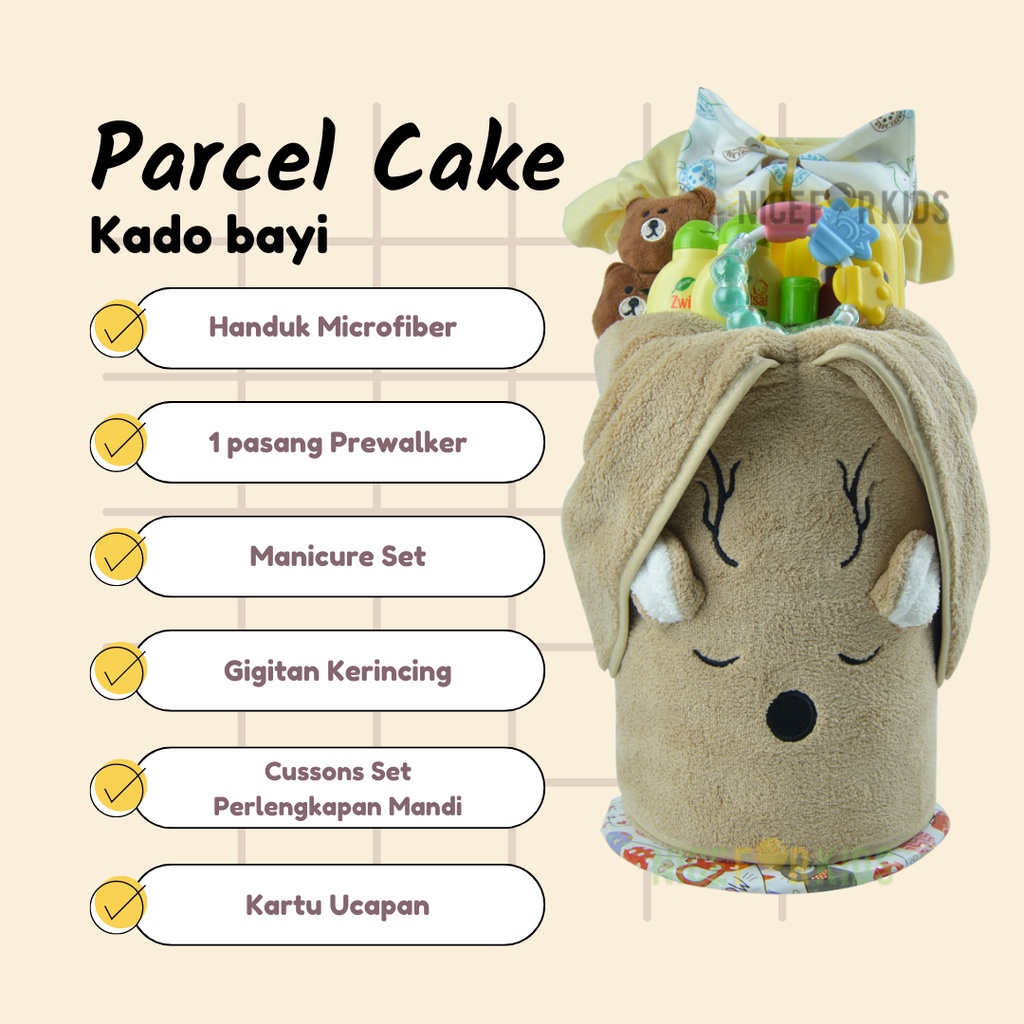 Parcel Cake Kado Bayi / Baby Hampers GIft Set / Kado Bayi Baru Lahir