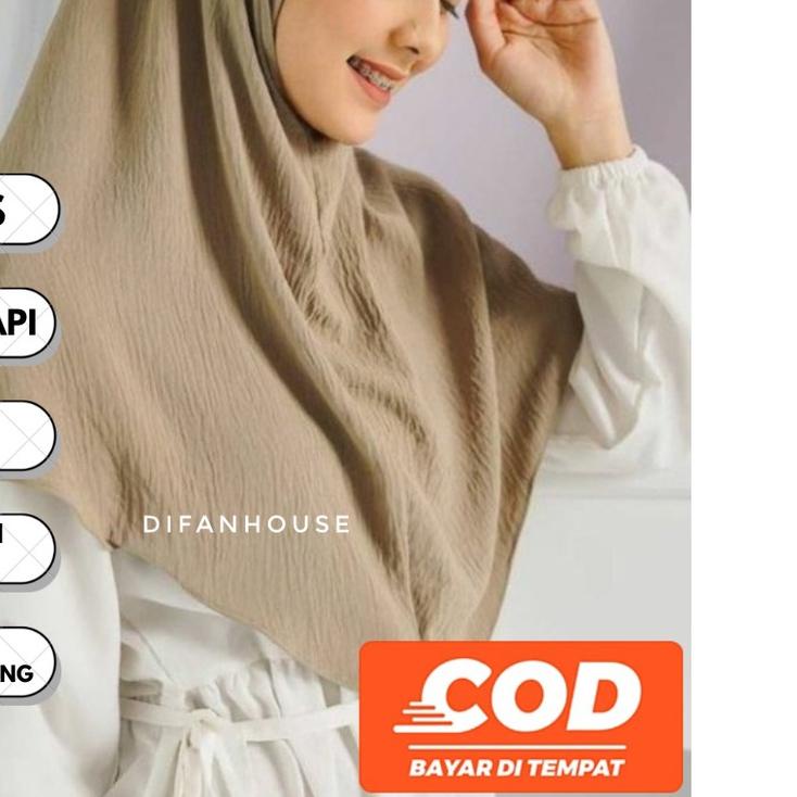 ☻ Jilbab Bergo Crinkle Airflow / Hijab Bergo Crinkle M / Jilbab Instan Bergo Crinkle ▼