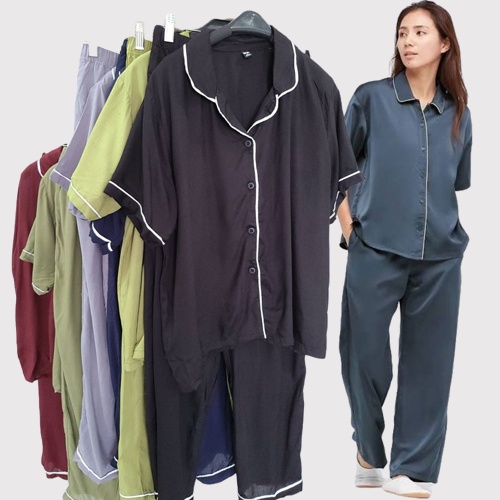 GU bu UNIQLO Baju Tidur Wanita Piyama Tiped Set
