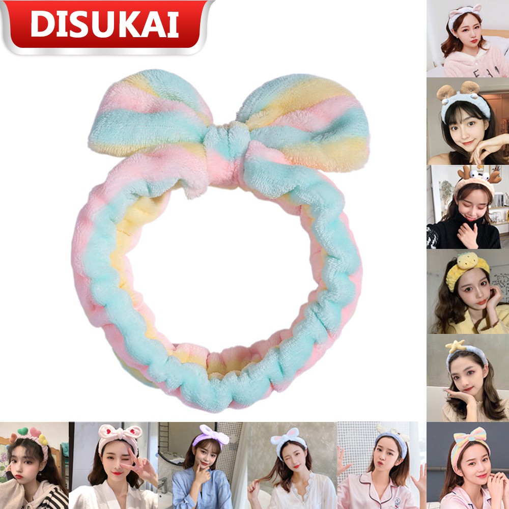 【Stok Baru】20 jenis bandana bulu / Aksesoris fashion korea yang lucu / Ikat rambut saat mencuci muka