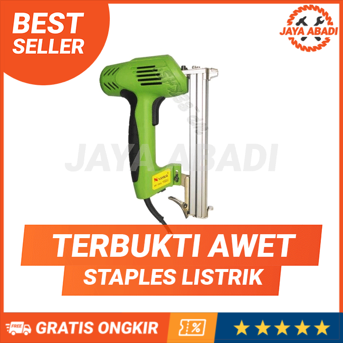 

Staples Tembak NANKAI Model I 10 22 / F30 Stapler gun tacker untuk bingkai / kayu