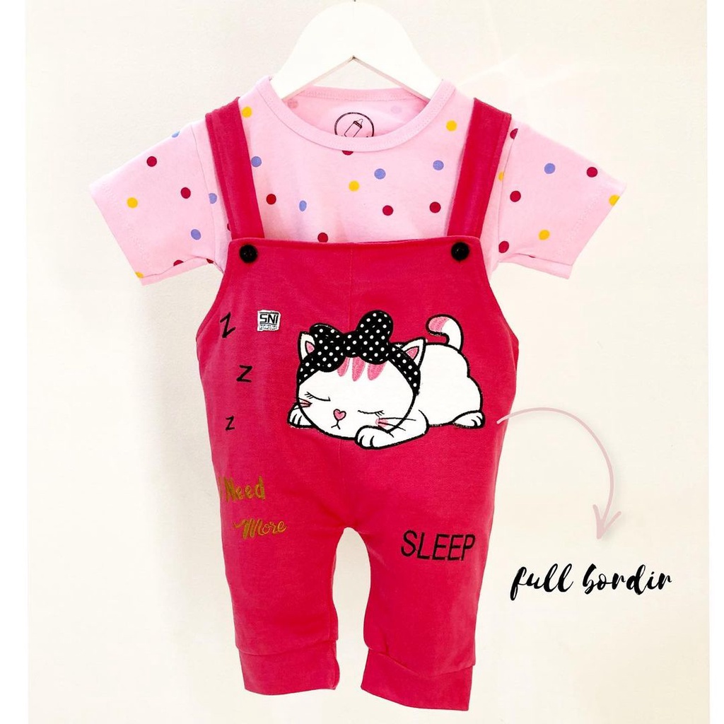 MIYUKI CAT / SLEEPING CAT JUMPER SET  Baju setelan jumper bandana sepatu pergi lucu fashion anak bayi perempuan-2