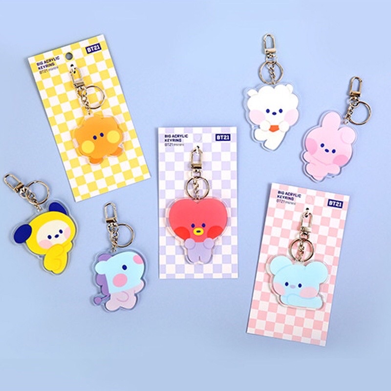 BT21 Big Acrylic Key Ring Photo Holder Official Readystock