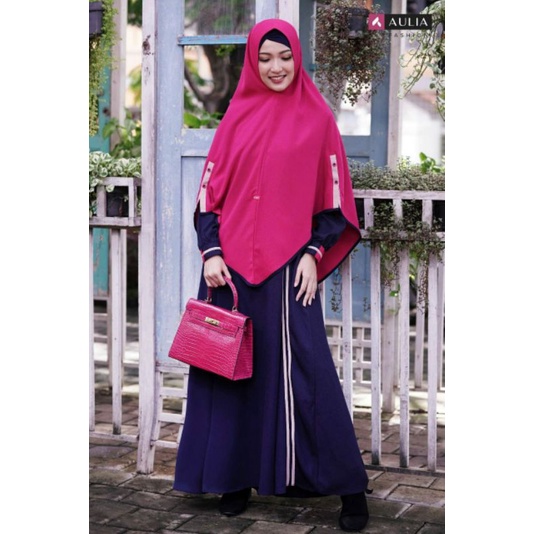 set gamis Aulia fashion Launa Navy