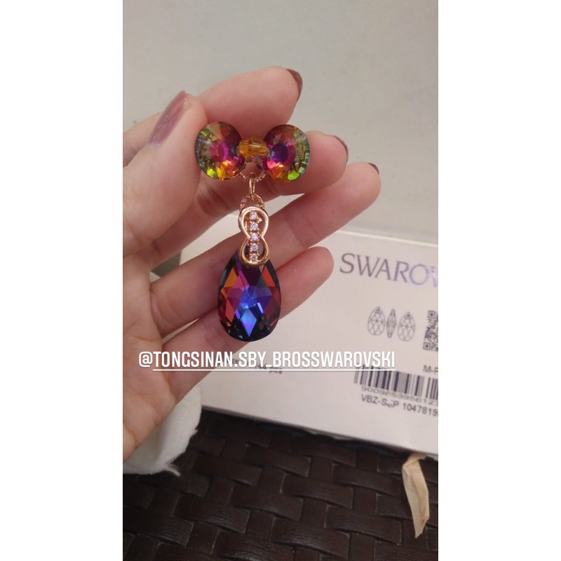 Bros dagu kristal Swarovski original Tetes 28mm peniti Swarovski