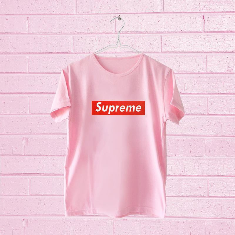 Tumblr Tee T-Shirt Kaos Wanita Lengan Pendek Supreme Warna Pink.jpg