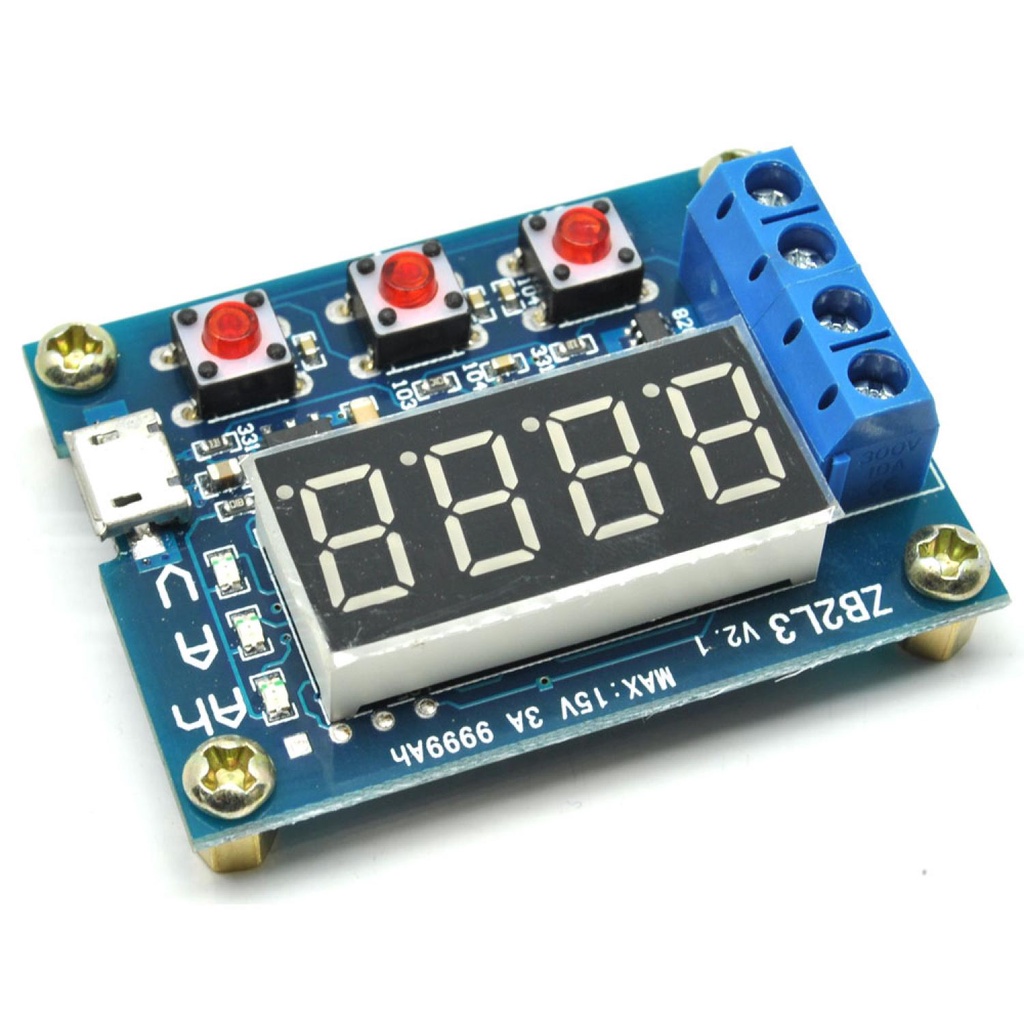 Zhiyu Battery Capacity Meter Discharge Tester 1.5v~12v for 18650 ZB2L3-Biru