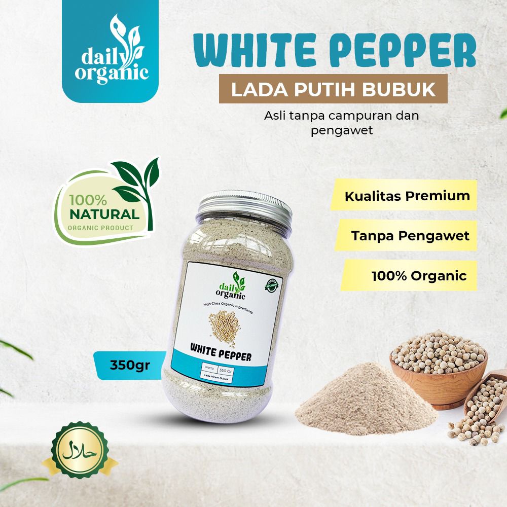 Lada Putih Bubuk / White Pepper / Merica Premium Daily Organic