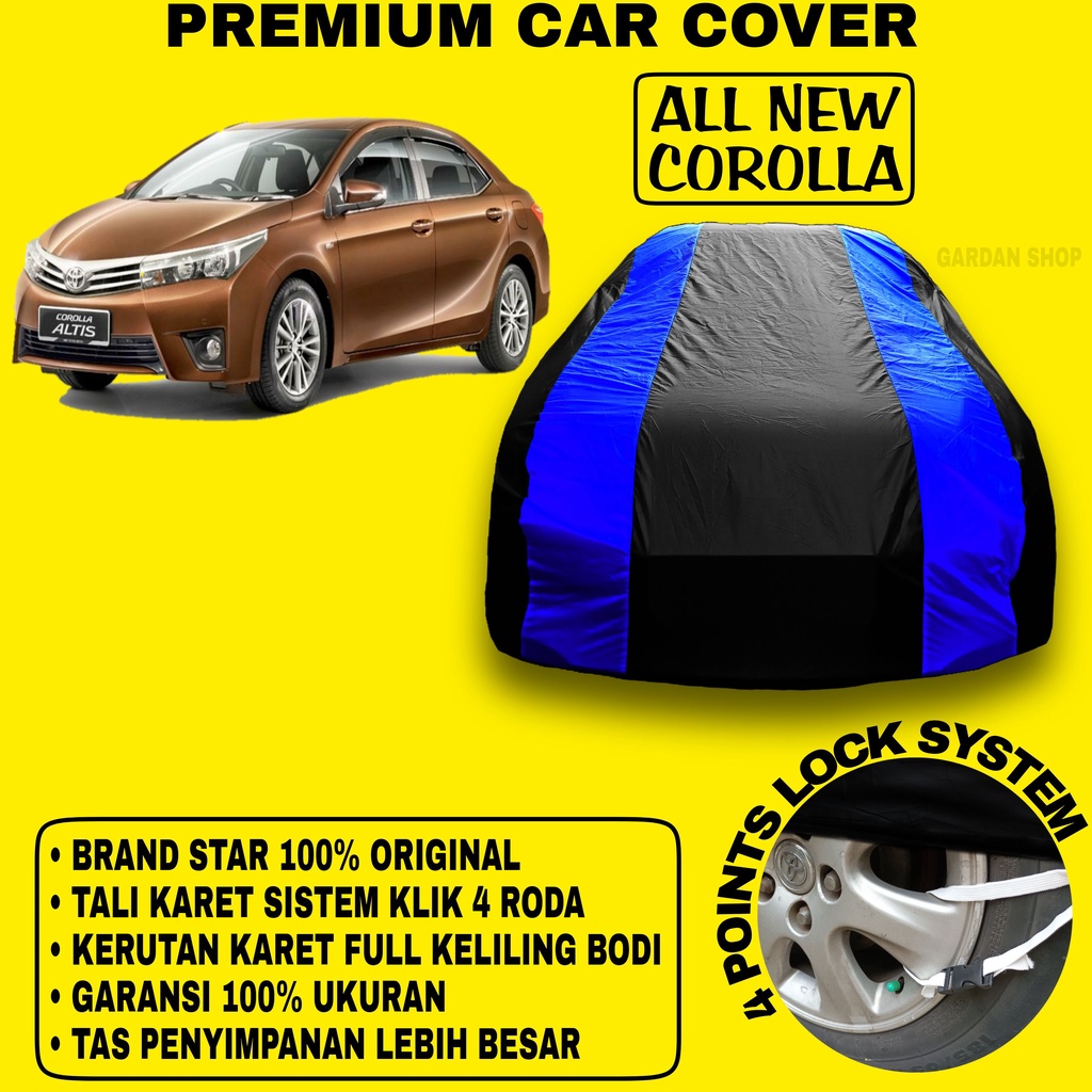 Body Cover ALL NEW COROLLA Sarung Strip BIRU Penutup Pelindung Bodi Mobil All New Corolla PREMIUM