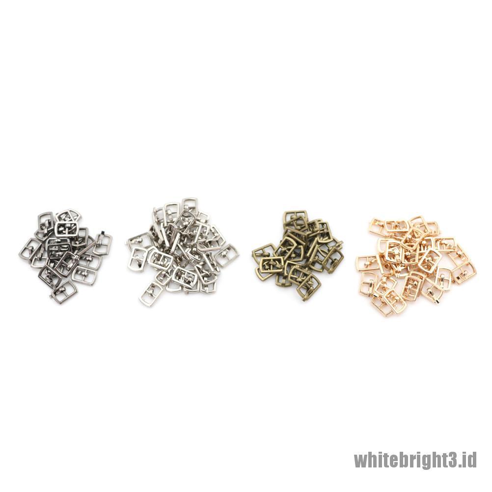 (white3) 10pcs Kancing Tri-glide mini ultra Kecil 4.5mm Untuk Ikat Pinggang Boneka