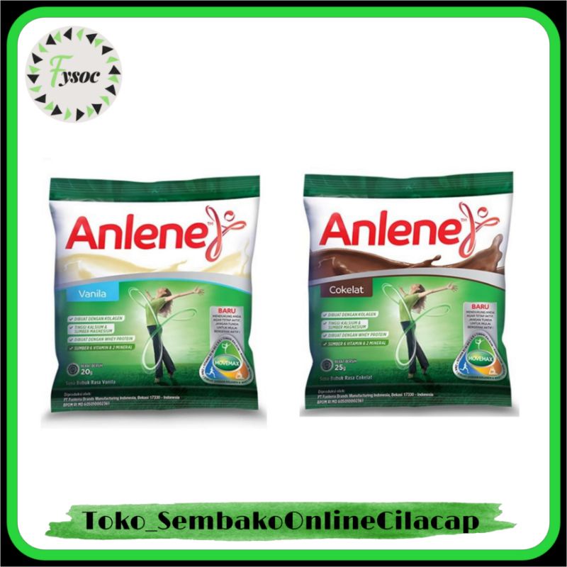 

SUSU ANLENE 20GR SACHET RASA VANILLA DAN COKLAT