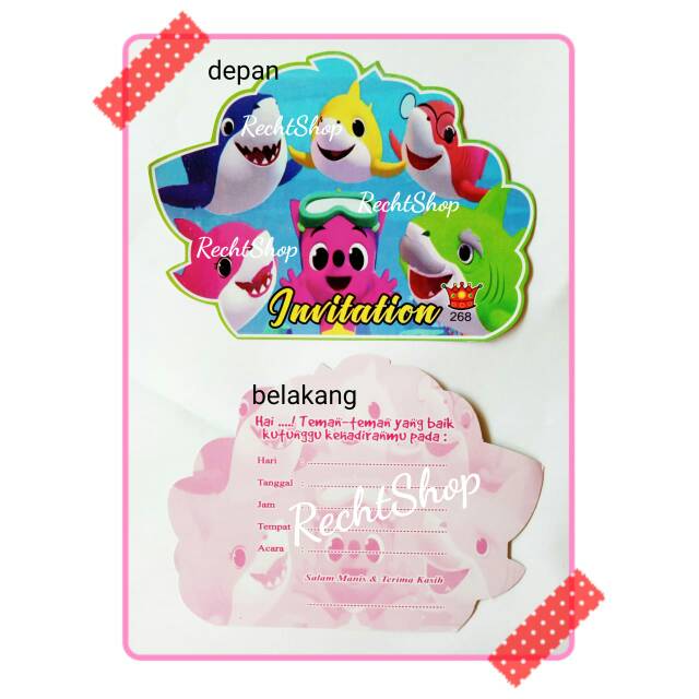 Undangan Ulang Tahun Karakter Baby Shark