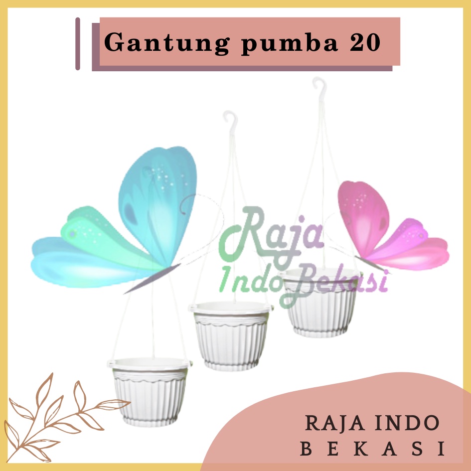 Pot Gantung Pumba Putih 20 - Pot Gantung Putih Bagus - Bukan Pot Gantung Mawar Putih Pot Dinding Putih