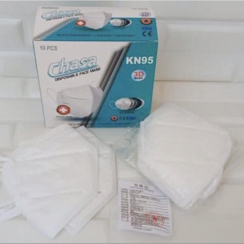 Masker kN95 CHASA Headloop 5ply isi 10pcs Medical Grade Free Box-Hijab hitam