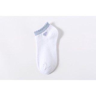 SF - Kaos Kaki Ankle Cute Kaos Kaki Pendek Polos dan Motif Semata Kaki Import Murah Motif Polos-LOVE BIRU