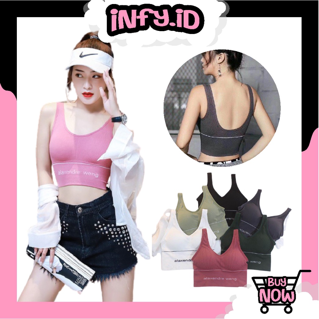 INFY - B054 SPORT BRA GYM BRA OLAHRAGA PUSH UP WANITA TANPA KAWAT SEXY IMPORT