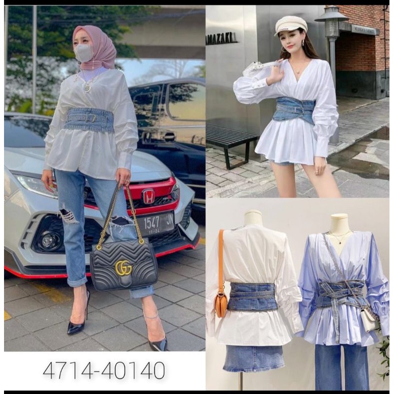 Atasan wanita#top shinta#_top crop#vest jeans