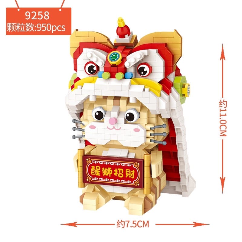 LOZ micro blocks lucky cat panda building blocks Imlek Sincia CNY
