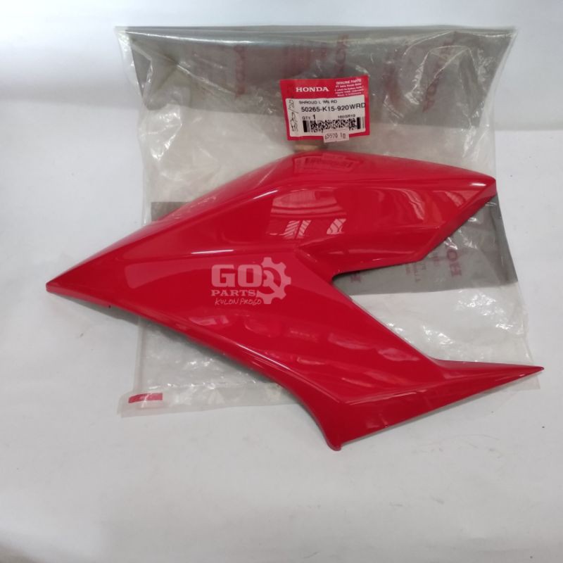 Cover Saya Tangki Kiri Merah Metalik ORI Honda CB150 CB 150 R Led 2016 Shroud L 50265-K15-920WRD