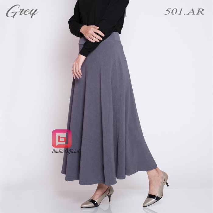Special Rok Polos Panjang - Rok Payung - Rok Flare - Rok Kerja Wanita Jumbo - Navy Diskon
