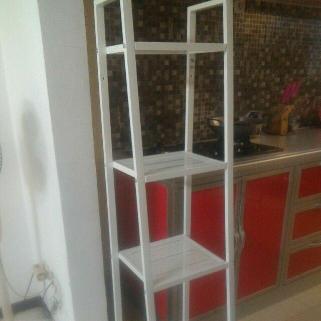 1. Lerb Rak Besi Keren 35x35x148 Cm Kuning,rak Buku,rak Dekorasi,rak Serbaguna.