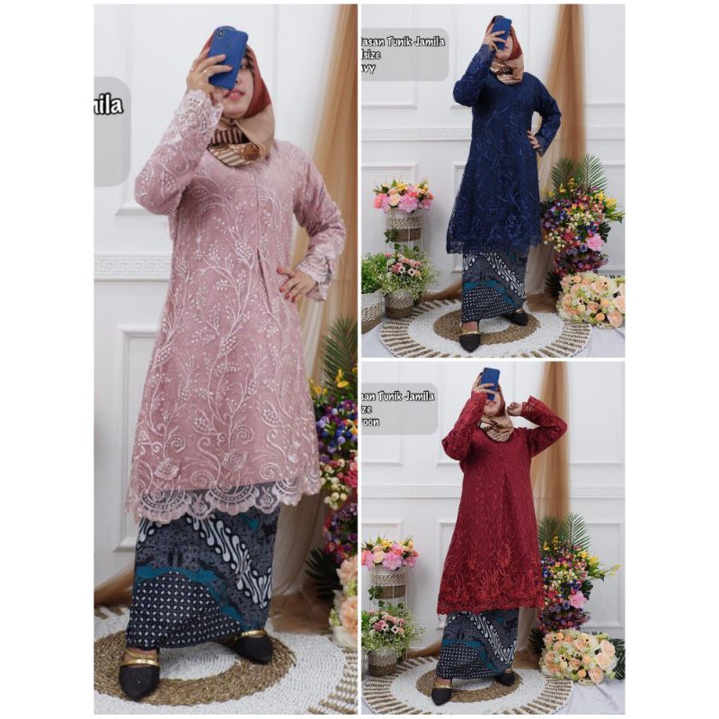 Realpic setelan kebaya Jamila || setelan brokat || tunik jamila