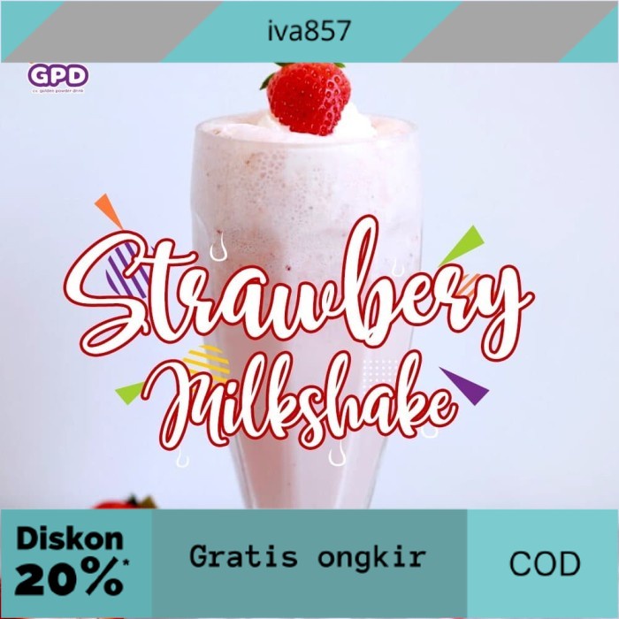 

PROMO Strawberry Milkshake Bubuk Minuman 1 KG GRATIS ONGKIR