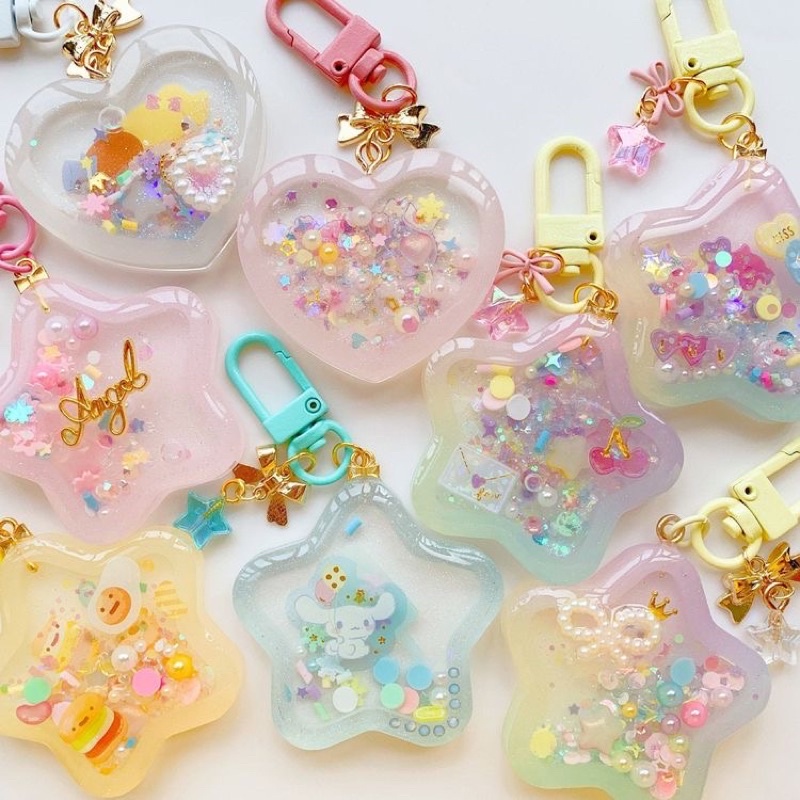 Custom Resin Shaker Keychain/Keyring KPOP/Custom Name