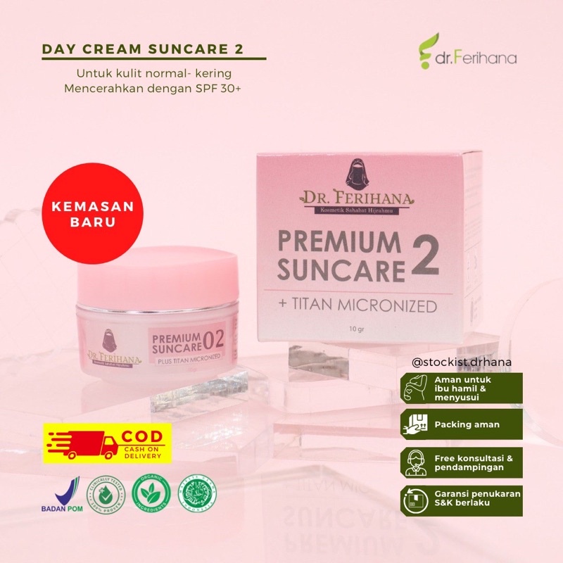 Dr Ferihana Cosmetics Premiun Suncare 02 Sunblok Pencerah Kulit Wajah Normal Kering Flek
