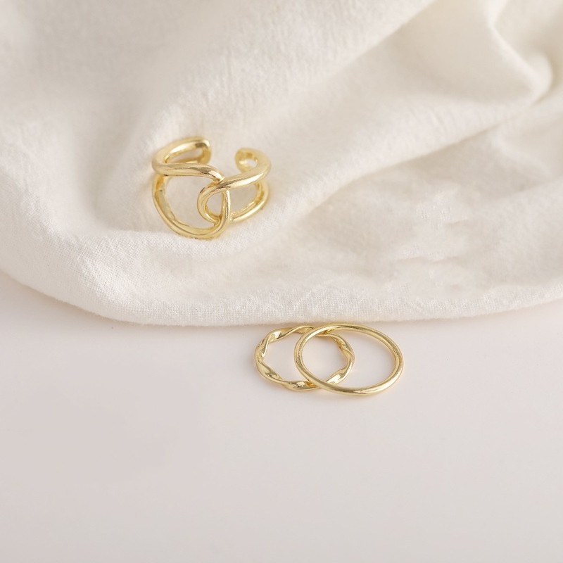 [5Pcs Set Fashion Simple Geometric Twist Rings For Women] [ Elegant Ladies Smooth Fine Thin Finger Ring] [Lovely Jewelry Gifts For Girl Friends]