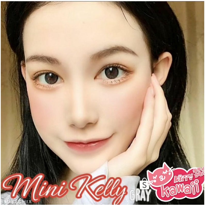 Softlens MINI KELLY GRAY Kitty kawaii Normal Minus s.d -10.00 softlen natural