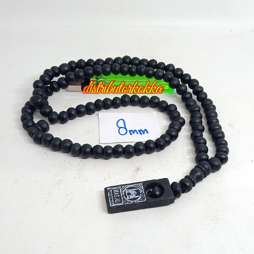 10pcs tasbih 99 kayu kopi hitam 8mm