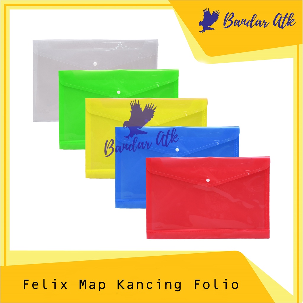 

FELIX MAP PLASTIK KANCING FOLIO DOCUMENT BAG FILE [1 LUSIN]