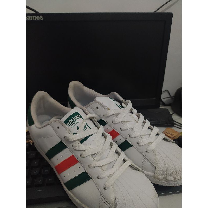 Adidas superstar green orange
