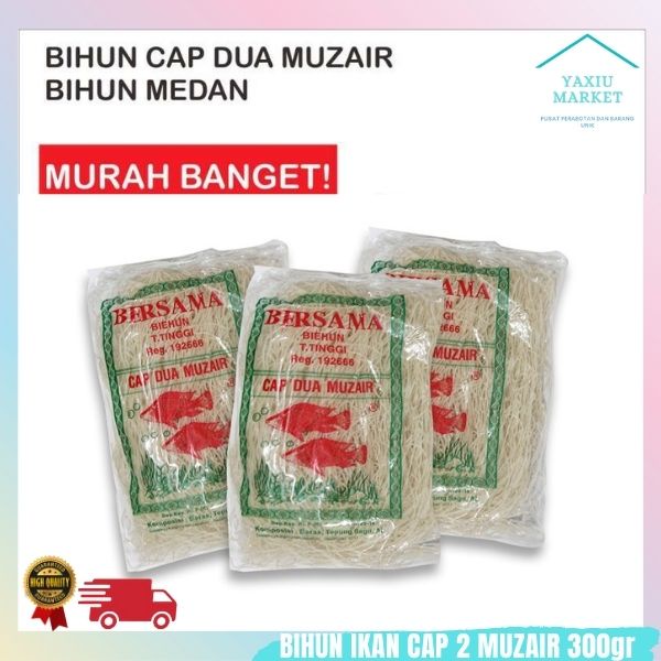 

Bihun Medan Cap 2 Dua Muzair 300 GRAM Ikan Mujair Bersama Beras Mihun