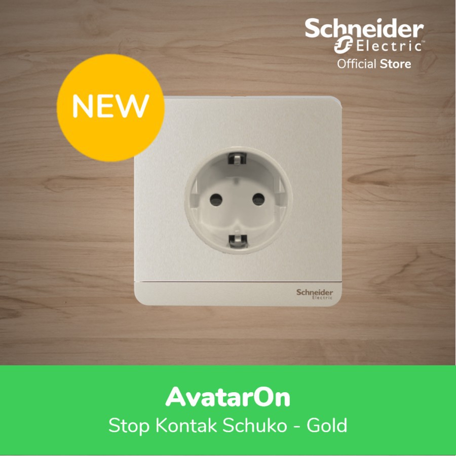 Stop Kontak Gold WG Schuko Socket Avatar On Schneider