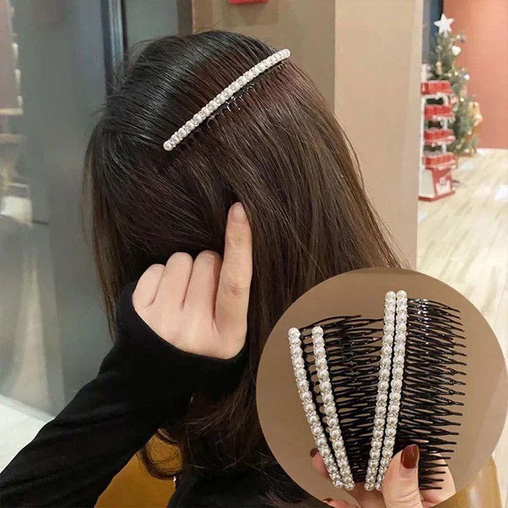 Needway   Sisir Rambut Wanita Trendy Elegan Untuk Anak Perempuan Jepit Rambut Ponytail Holder Headband Kristal Hair Clips