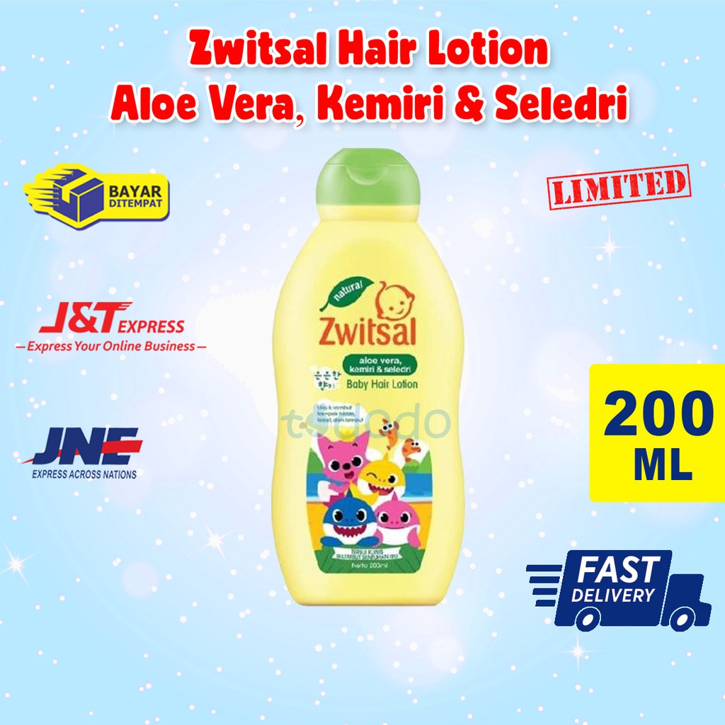 Zwitsal Hair Lotion Aloe Vera, Kemiri &amp; Seledri 200ml - Lotion Rambut