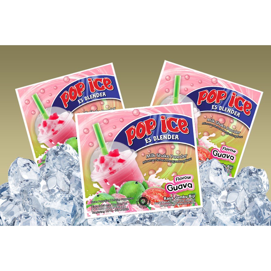 Jual Pop Ice Es Blender Sachet Minuman Serbuk Susu 25 Gr Rasa Jambu Biji Guava Shopee Indonesia 0454