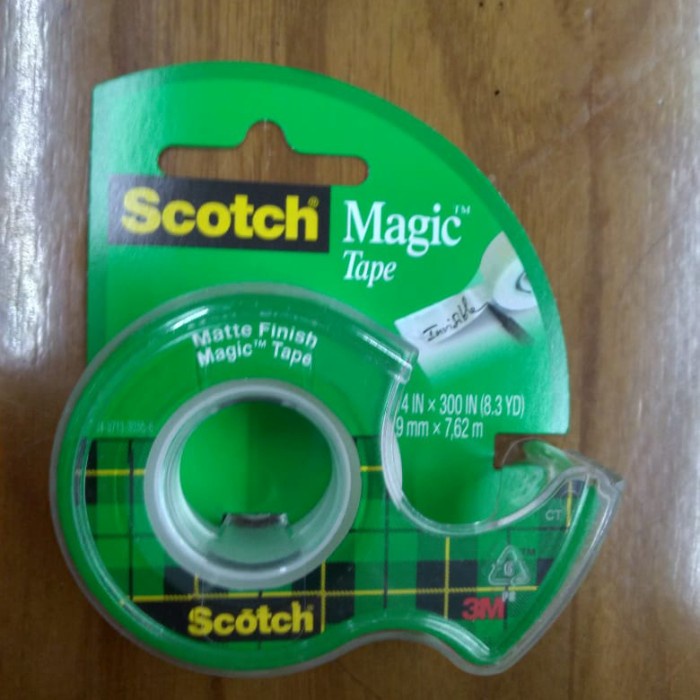

Terlaris 3M Scotch Magic Tape + Dispenser 3/4Inch X 300Inch (7.62M) Cat.105 Trendi