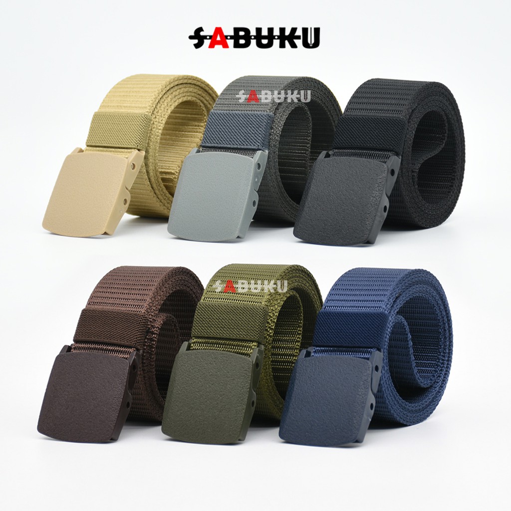 [S&amp;K] Ikat Pinggang Pria Canvas Tactical Military Belt Sabuk Pria Anti Metal Detector-SK008