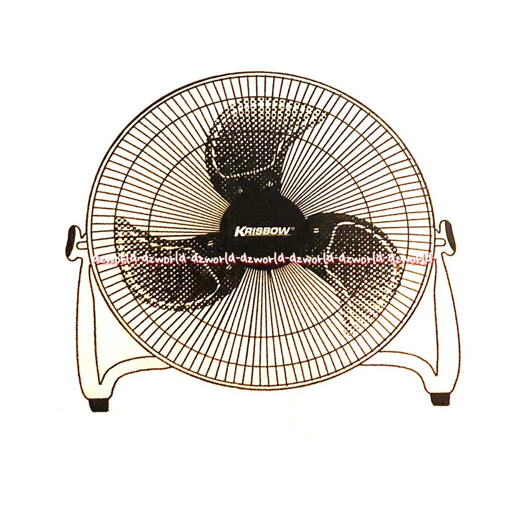 Krisbow 16inch Industrial Table Fan Kipas Angin Meja 40cm Kipas Angin Hitam Bahan Besi Metal 3 Speed Kris